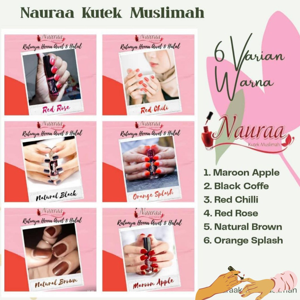 Naura Kutek halal Henna Kuku Tahan Lama 3bulan
