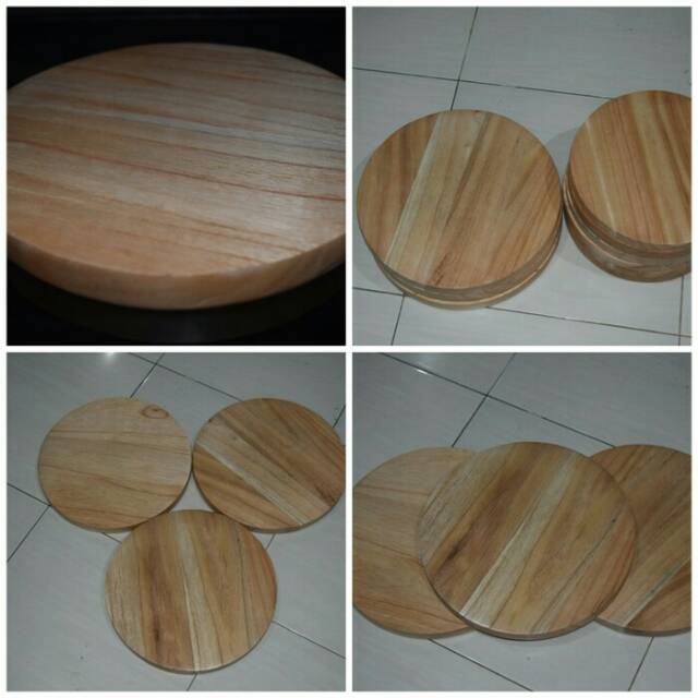 Talenan Kayu 25CM Kayu Mahoni Bulat/ Wooden Cutting Board Kayu Mahoni Bulat 25cm