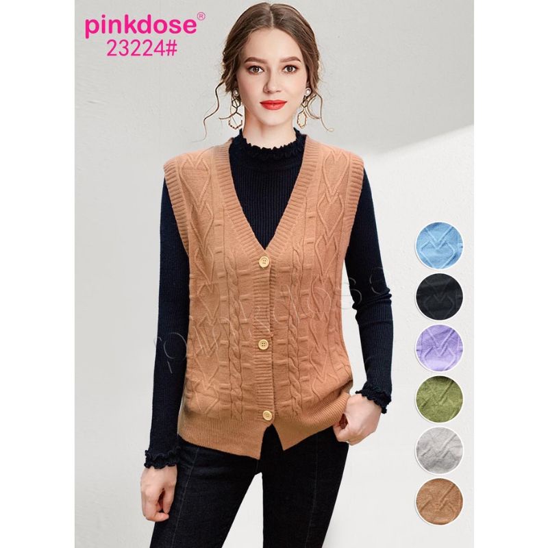 Rompi Rajut Premium/ Vest Rajut Pinkdose