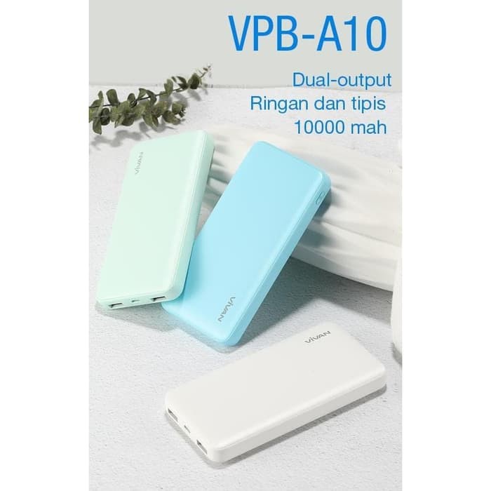 Power Bank Vivan 10000mAh Dual USB Fast Charging