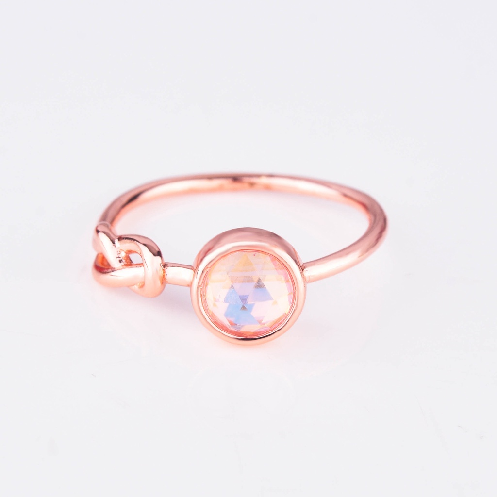 Cincin Sterling Silver 925 Dengan Batu Kristal Pink Untuk Wanita Jza0122