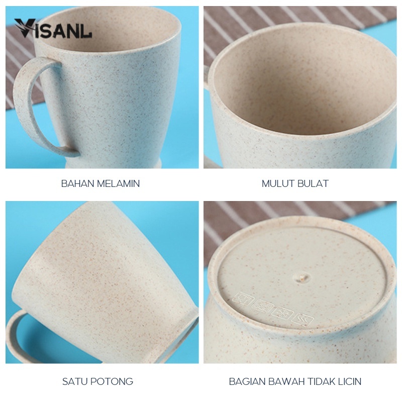 Jerami Gelas Plastik Gagang Cup / Cangkir / Gelas Susu Gelas Teh Warna Pastel