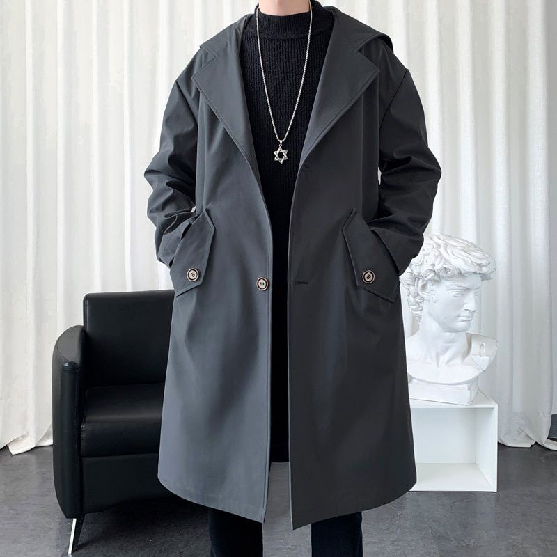 jaket jas blazer jubah panjang pria/long coat pria/katun dril terlaris