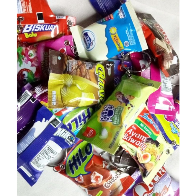 (COD)GANTUNGAN KUNCI MINIATUR SNACK UNIK LUCU-6