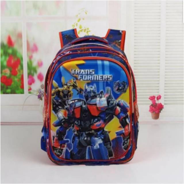 Tas Ransel Sekolah Anak Sd 5D Timbul 3 Ruang 17 Inch cars mc quin Tas Cowok Backpack Korea Stylish