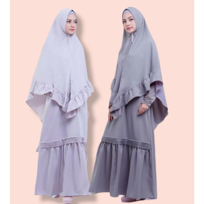 UMMA RAYYA GAMIS SYARI MOSCREPE SET KHIMAR