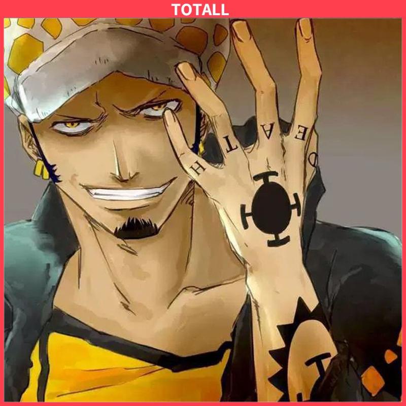 COD Stiker tato kartun Anime satu potong topi jerami Luffy tahan tahan lama stiker tato-Totall