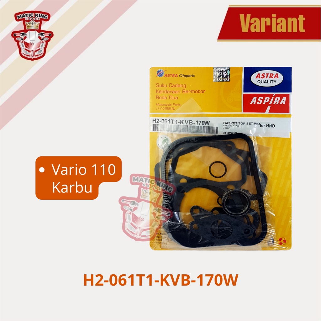 Paking gasket topset Honda Beat Scoopy Spacy Fi Starter kasar asli ASPIRA H2-061T1-K25-170W