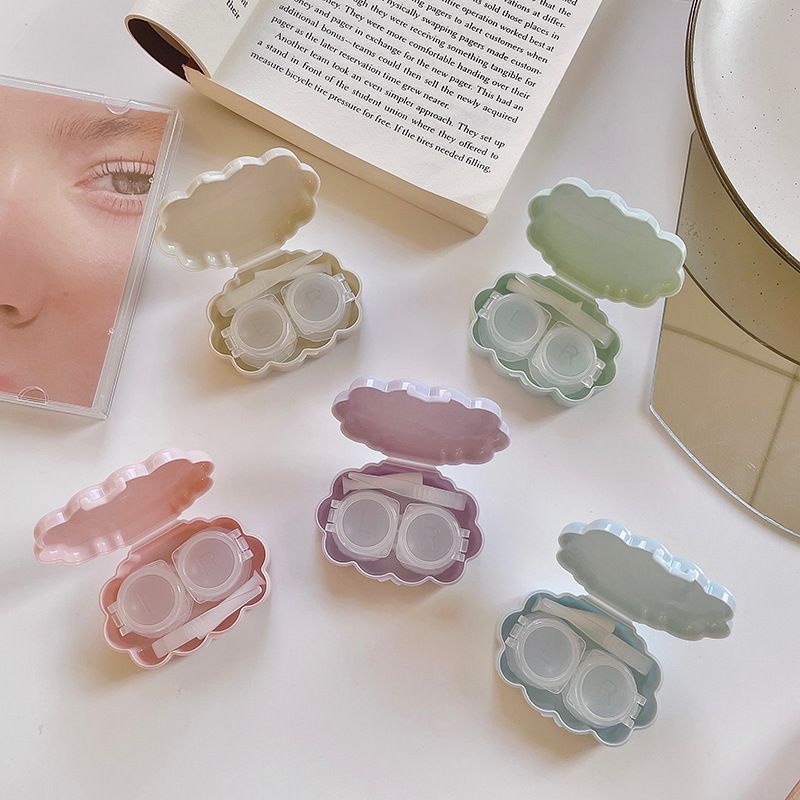 CASSANDRA SOFTLENS CASE / TEMPAT SOFTLENS MINI KARAKTER AWAN WARNA WARNI / WADAH SOFLEN LUCU UNIK MURAH / KOTAK PENYIMPANAN LENSA / ESTETIK TRAVEL MINI SOFTLENS CASE