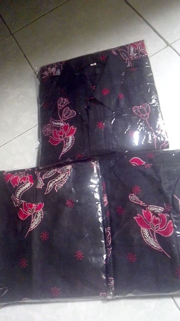 Batik Couple Keluarga Sania Ruffle Ori Ndoro Jowi Dnt Motif Sakura Merah Termurah Shopee