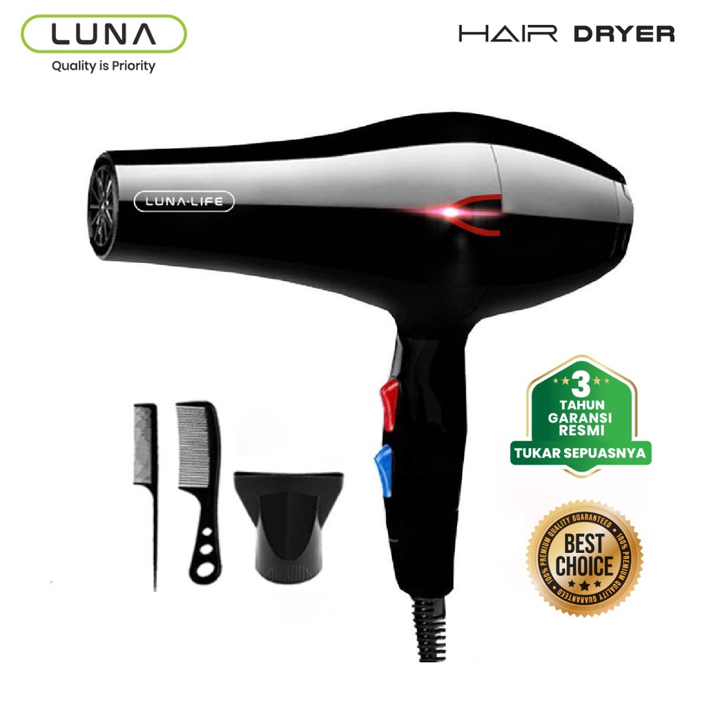 Lunalife Hair Dryer 850W Pengering Rambut Termurah Daya tinggi Garansi 3 Tahun Official