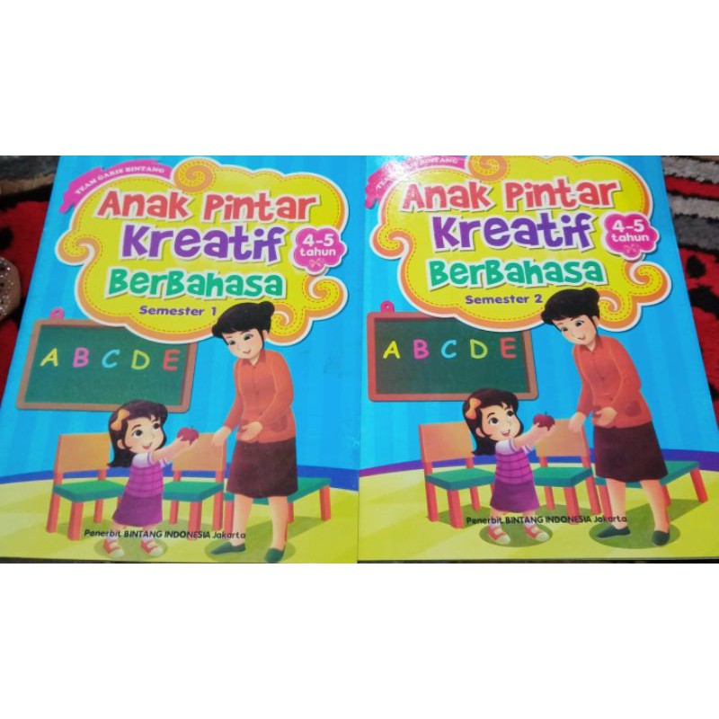 BUKU PAKET ANAK 4-5 TAHUN ISI 2 BUKU ANAK PINTER KREATIF BERBAHASA (21×28cm)