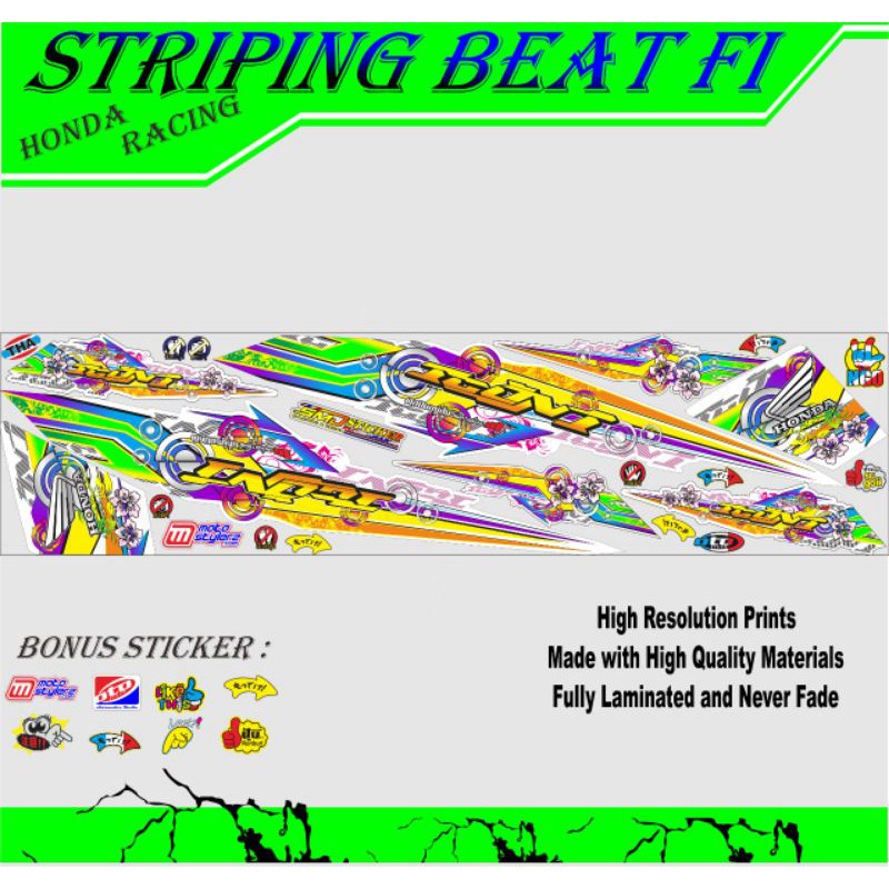 STRIPING MOTOR VARIASI BEAT FI THAILOOK KARAKTER