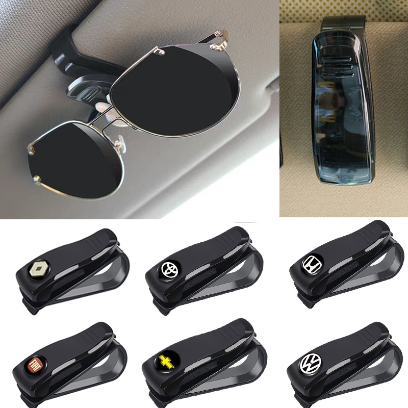 Case Klip holder Kacamata / Kartu / Tiket / Pulpen Universal Untuk Sun visor Mobil