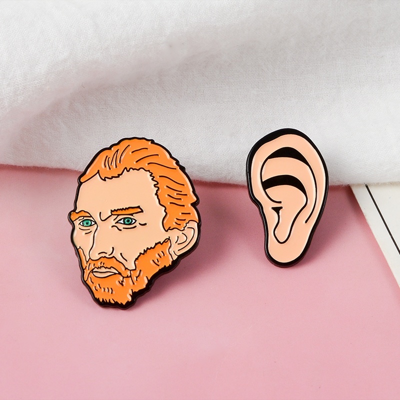 Kreatif Vangogh Telinga Enamel Pin Pelukis Sejarah Bros Lencana Kerah Pin Kartun Artis Perhiasan Hadiah Untuk Teman