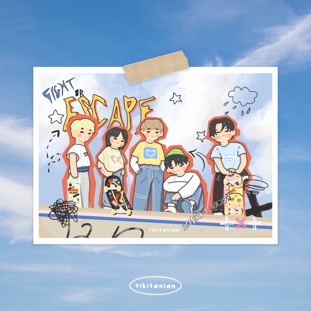 Kpop TXT - FOE Artprint Fanart by Tikitanian