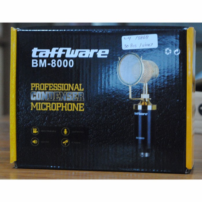 TaffStudio Mikrofon Kondenser Dengan Shock Proof Mount Smule/Podcast