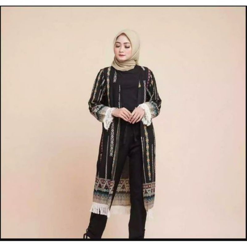 RaffaShop - Cardigan tribal motif entic batik long cardy auter panjang model