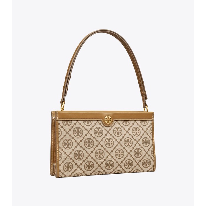 Tas Tory Burch 82933 T Monogram Jacquard Mini Pouchette - Hazel