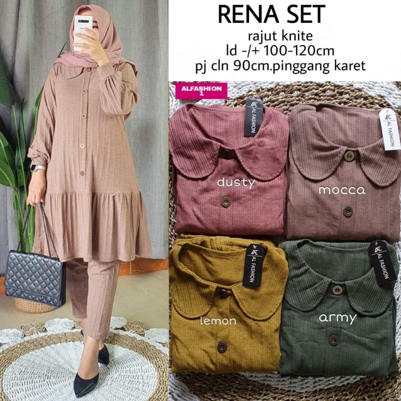 RENA SETELAN WANITA JUMBO RAJUT KNITE LD 100 MELAR SAMPAI 120 PJ 90