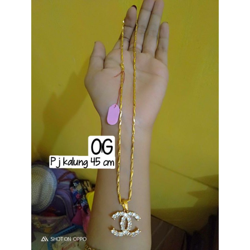 kalung padi liontin sepuhan ems24k 45 cm