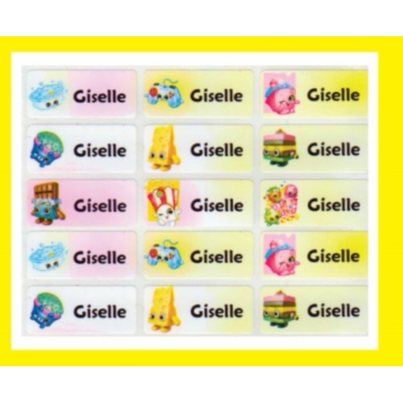 

Label Nama Waterproof "SHOPKINS" Uk.M (72 pcs)