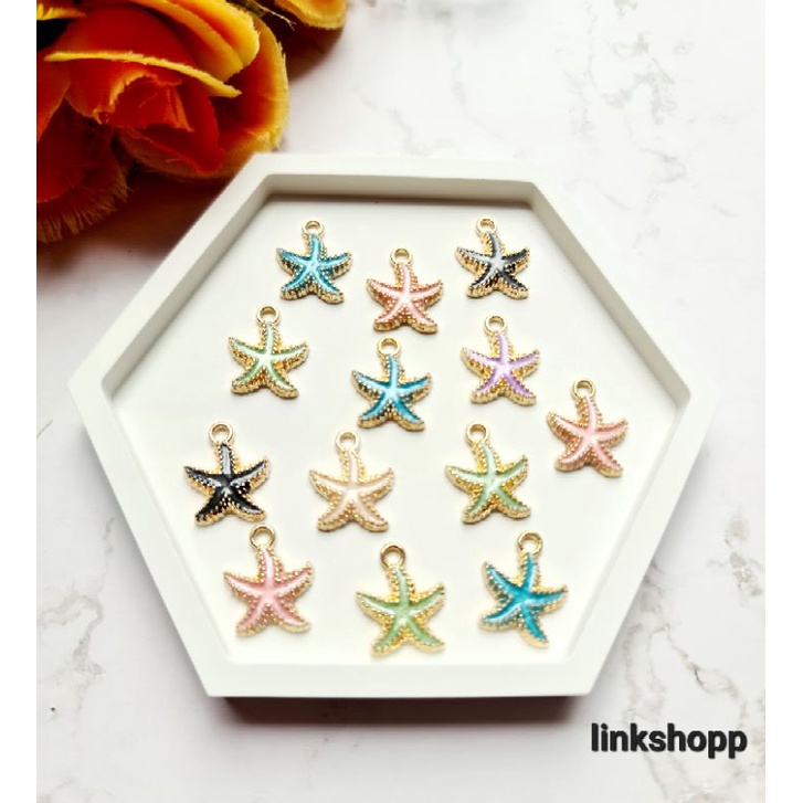CHARM LIONTIN BENTUK BINTANG LAUT KEONG KERANG LAUT WARNA
