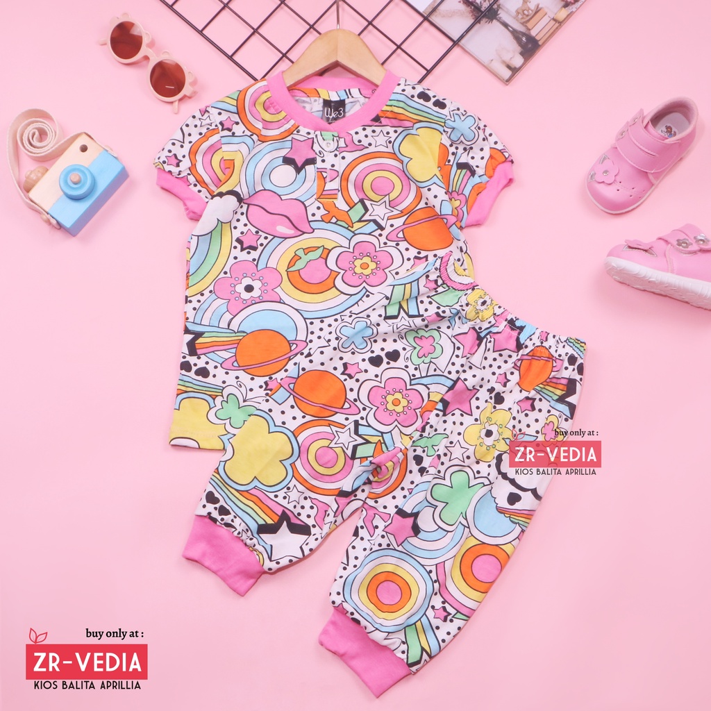 Setelan Momo Kids Size 1-10 Tahun / EXPORT Quality Baju Karakter Kaos Lengan Pendek Celana Pendek