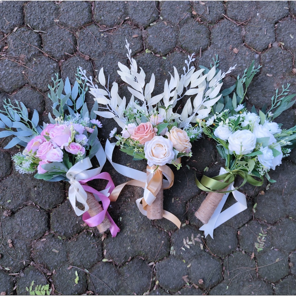 Wedding Hand Bouquet Buket Bunga Pengantin Lamaran Pernikahan Platinum