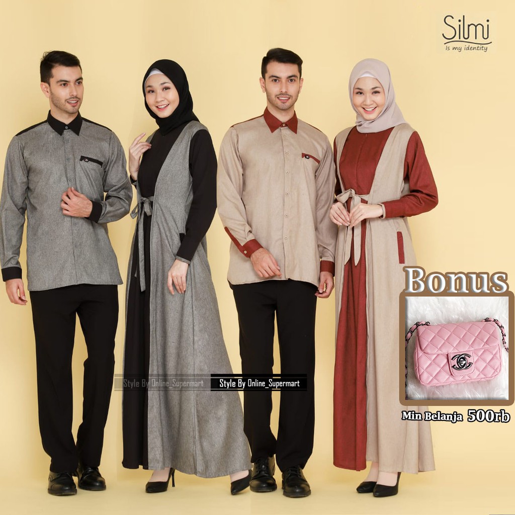 Baju Muslim Couple Pasangan Kemeja panjang