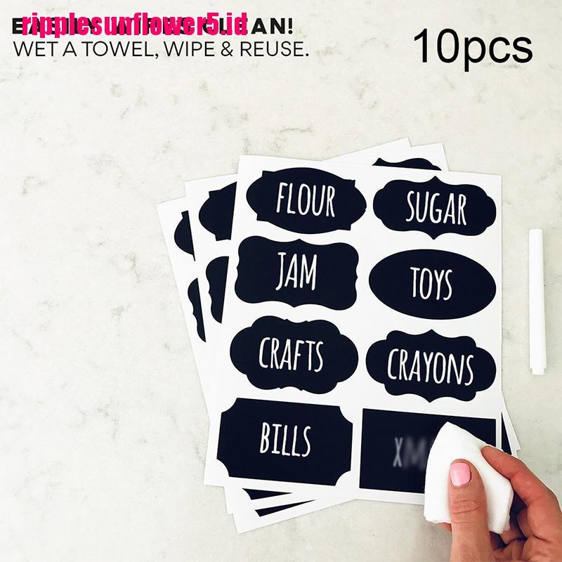 80pcs / set Stiker Papan Tulis Hitam 5x3.5cm Untuk Toples Dapur