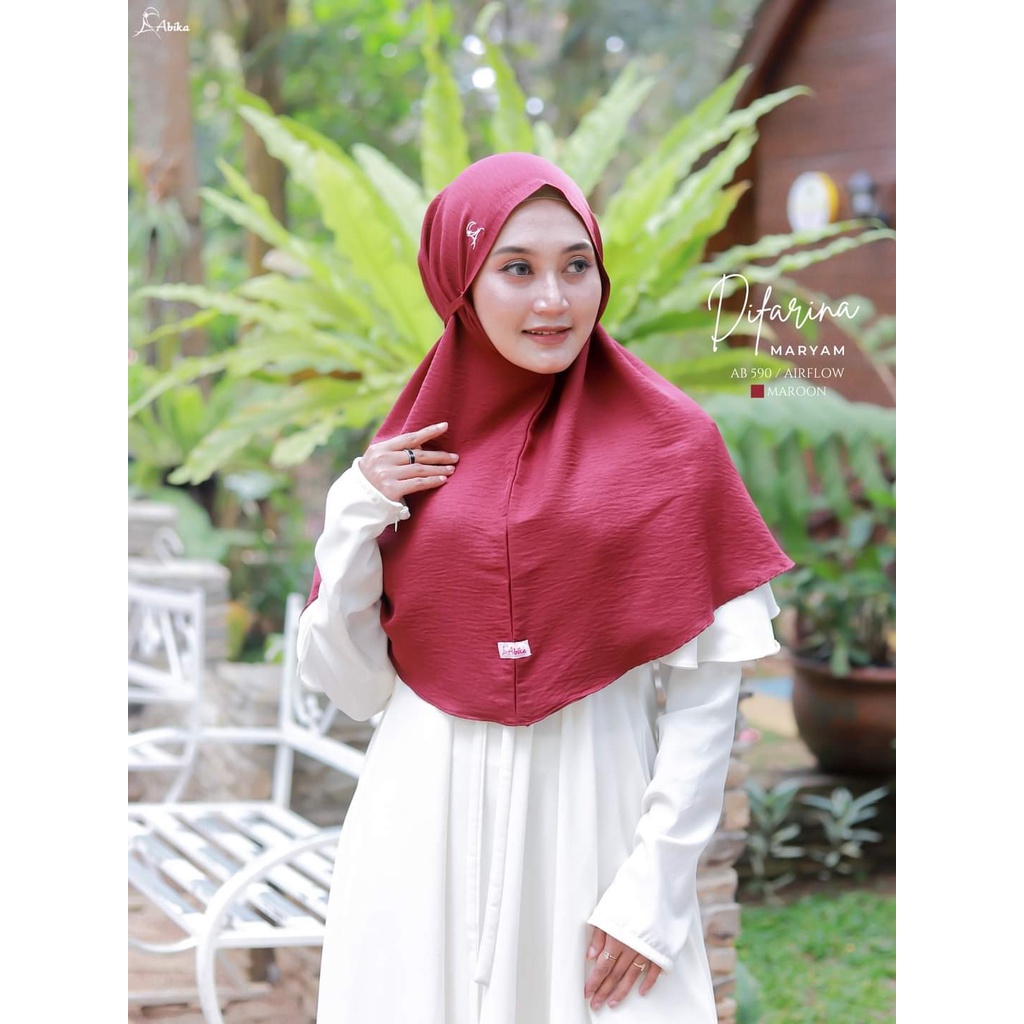 Difarina Maryam bergo crinkle Airflow by abika hijab