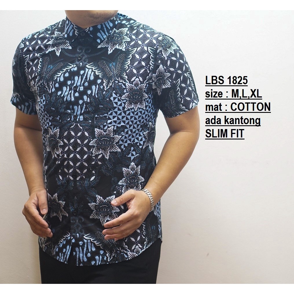 KEMEJA BATIK PRIA SLIM FIT BAJU BATIK PRIA SLIM FIT PREMIUM LBS1825