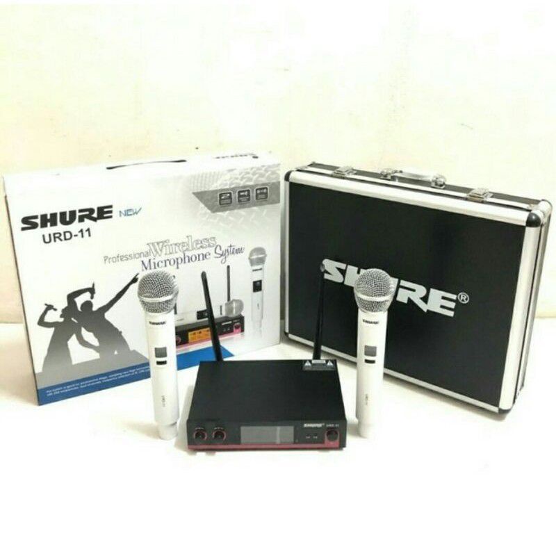 Mic wireless shure PGX-242/URD-11 mic bando+clip on Mic imam all-4
