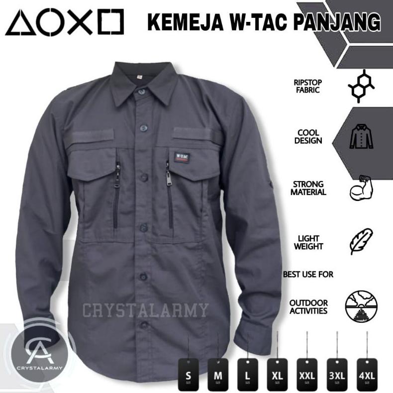 Kemeja Tactical W-Tac Tangan Panjang / Baju Tactical Lapangan Pdl Murah .,..