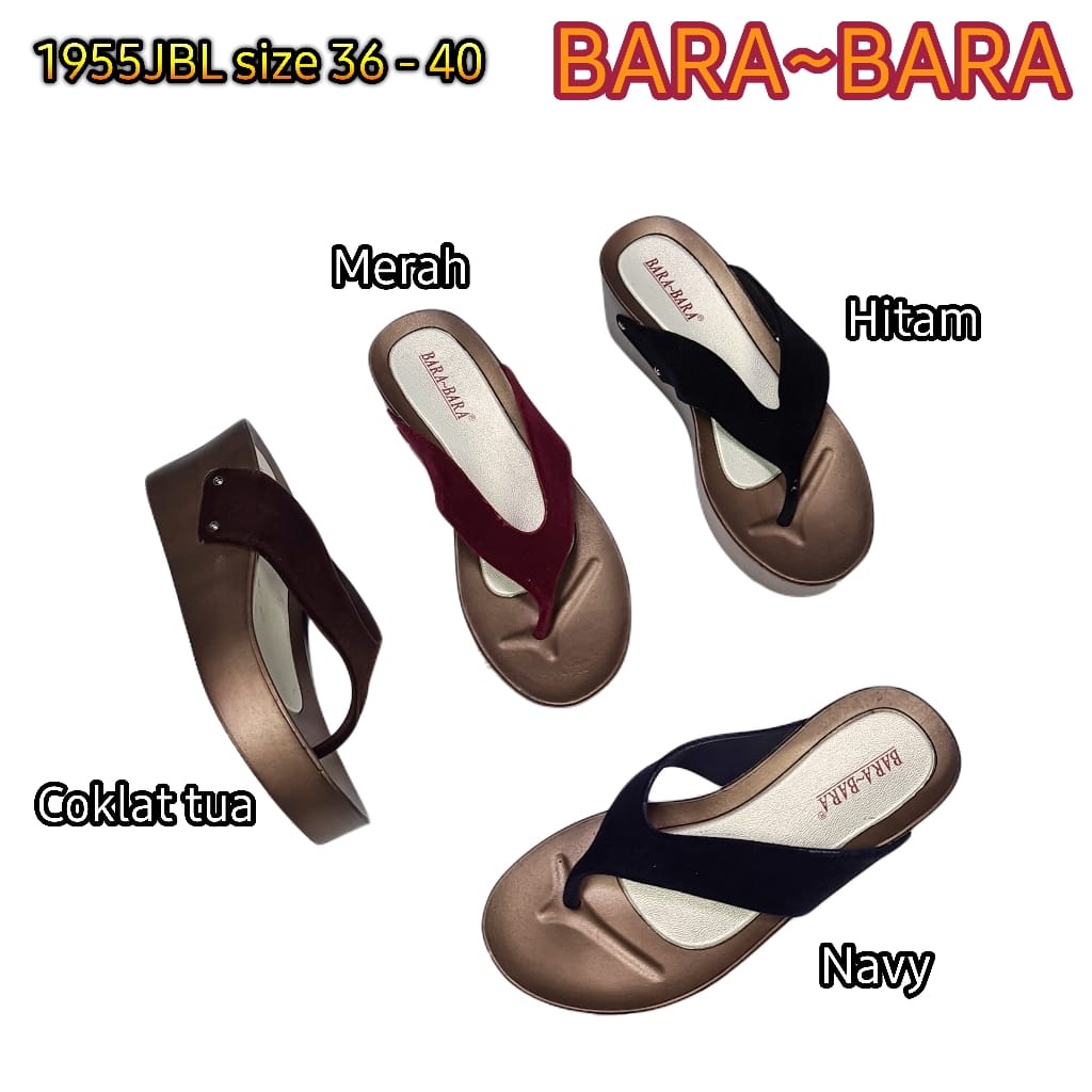 BARA BARA ORIGINAL jelly sendal karet empuk murah jepit wedges sandal wanita barabara import 1955jbl