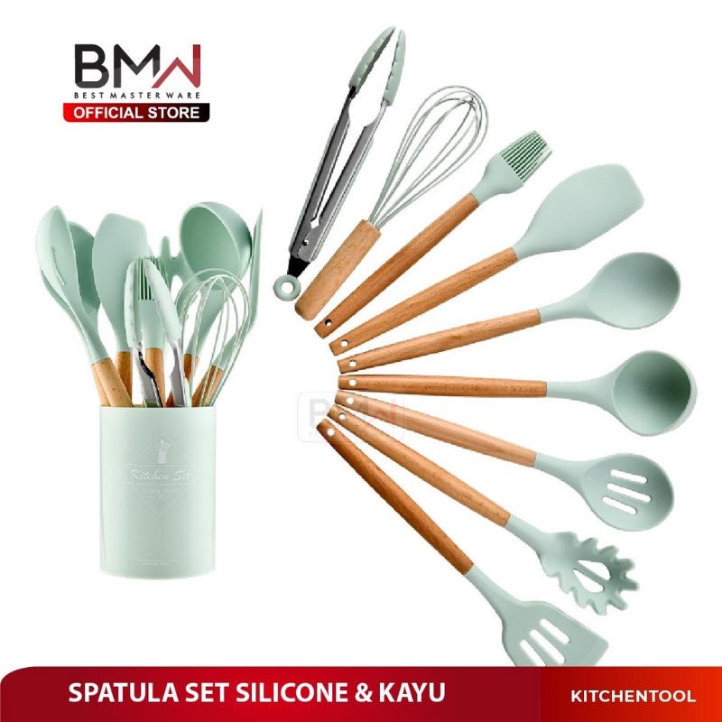 Spatula Silikon Set Utensil / Peralatan Dapur Anti Leleh