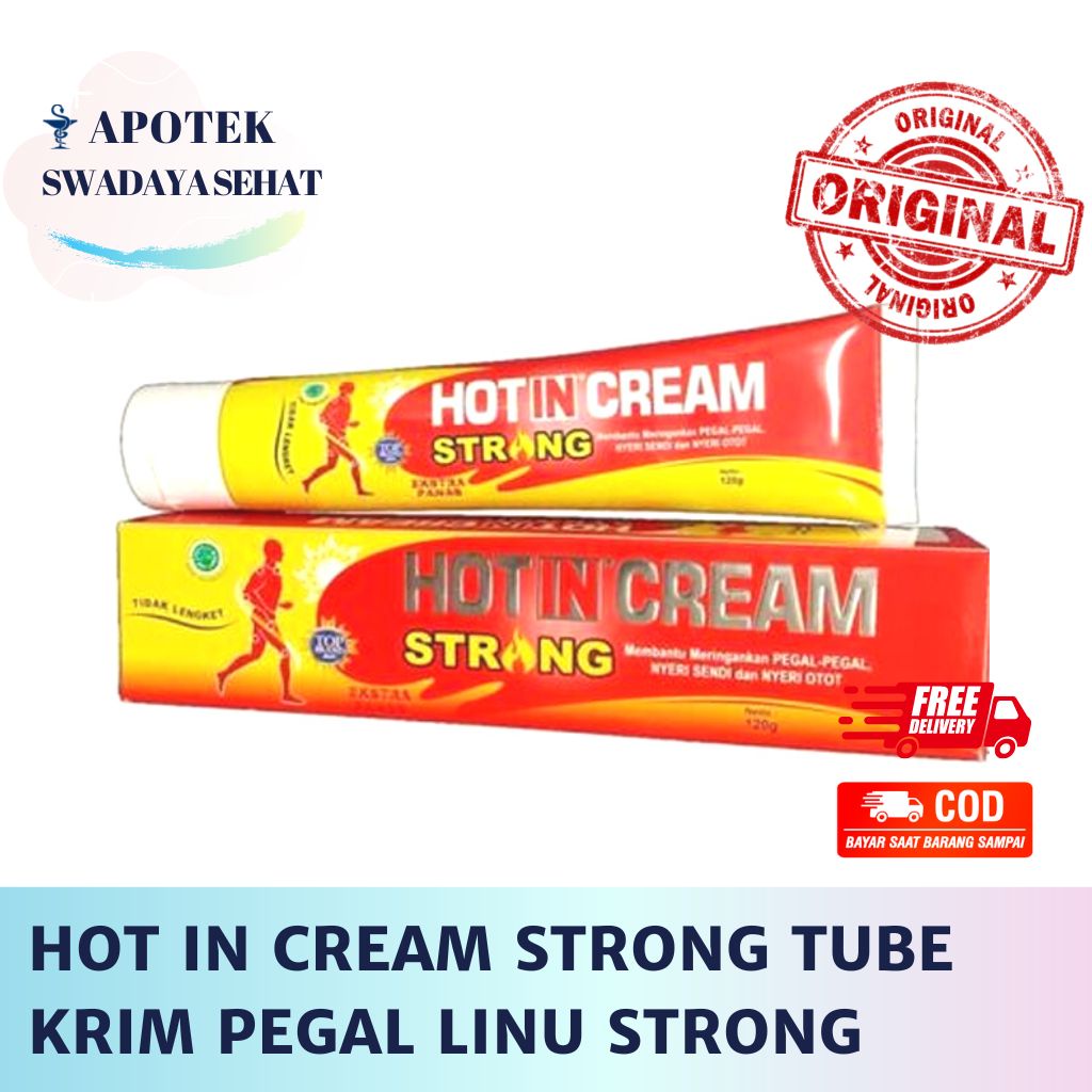 HOT IN CREAM Strong Krim Tube 120GR - Pereda Pegal-Pegal 60GR Dan Nyeri Otot - Krim Salep Pegal Linu Otot