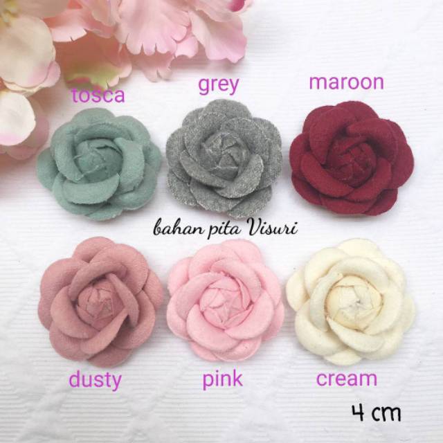 Bunga Velvet Rose 4 cm