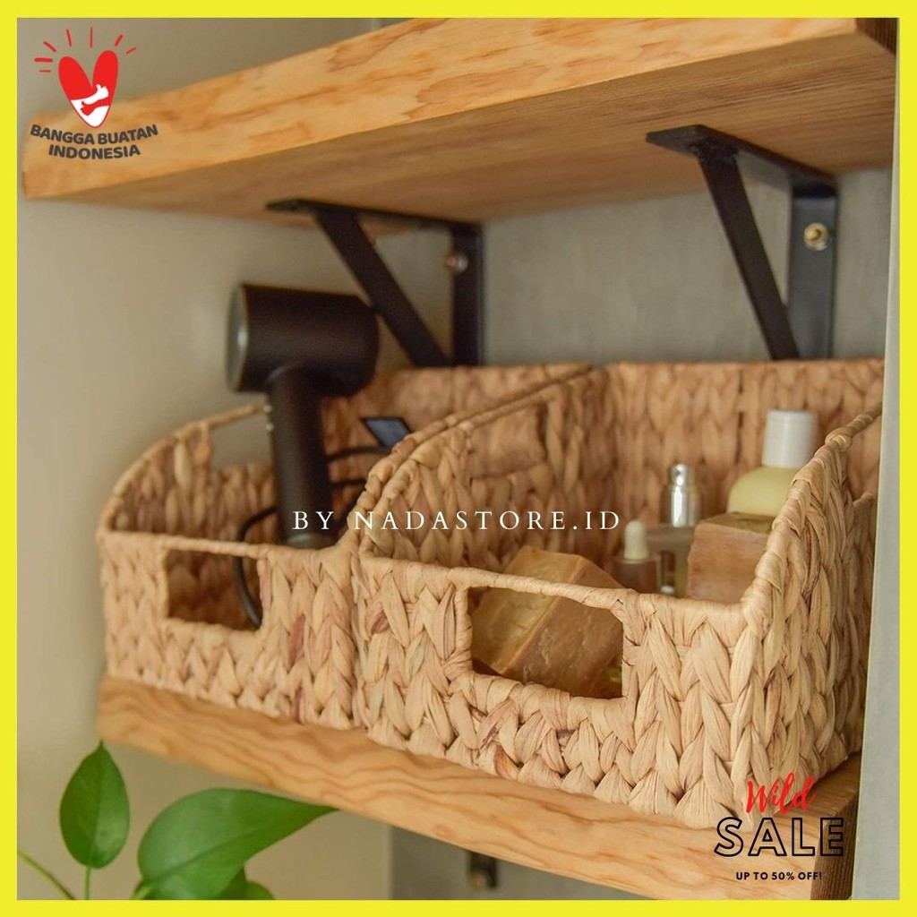 Water Hyacinth Wicker Baskets , Hand Woven Organizing , Rack Bumbu , Laci , Drawer serbaguna Tempat