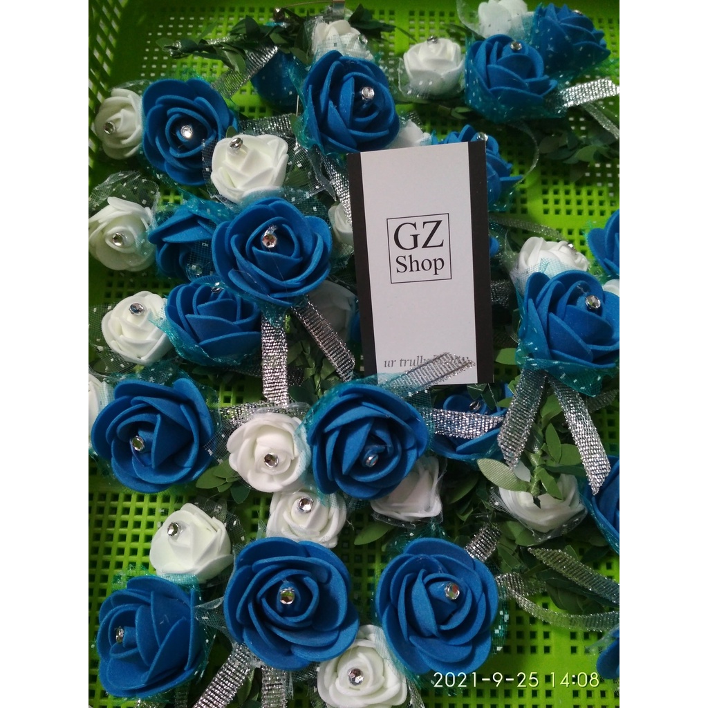 Custom no COD Mini corsage pengantin pria Bros mini dengan 2 bunga dan daun