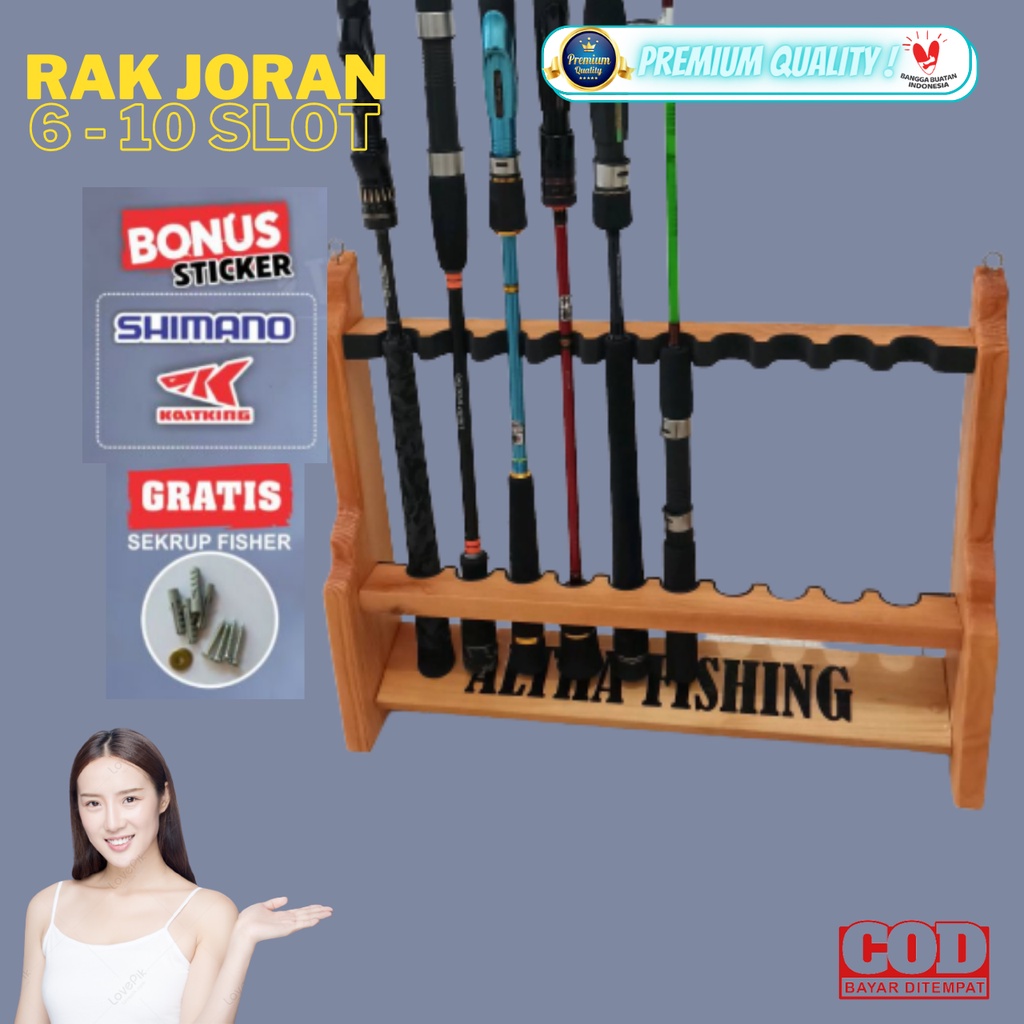 Rak Joran Pancing Portable Murah Tempel Dinding / Tempat Joran Pancing Dinding / RAK PANCING KAYU