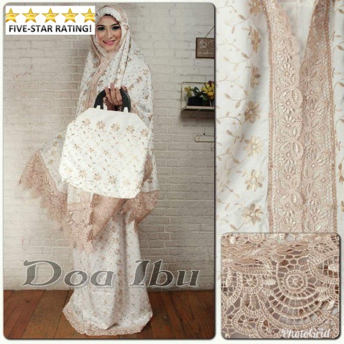 MUKENA- MUKENA SUTRA PARIS PRADA SWAROVSKY FULL BORDIR - RENDA KD -MUKENA.