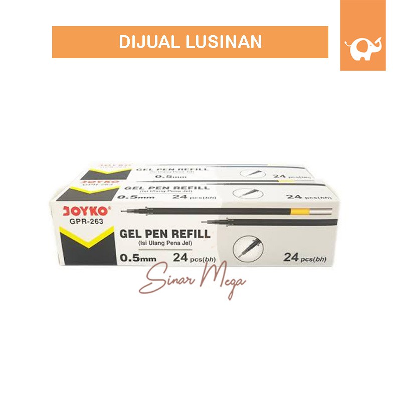 

DIJUAL SATU PAK Joyko Refill Isi Ulang Pulpen Gel Pen GPR-263 Black 0.5mm (ISI 24 PCS)