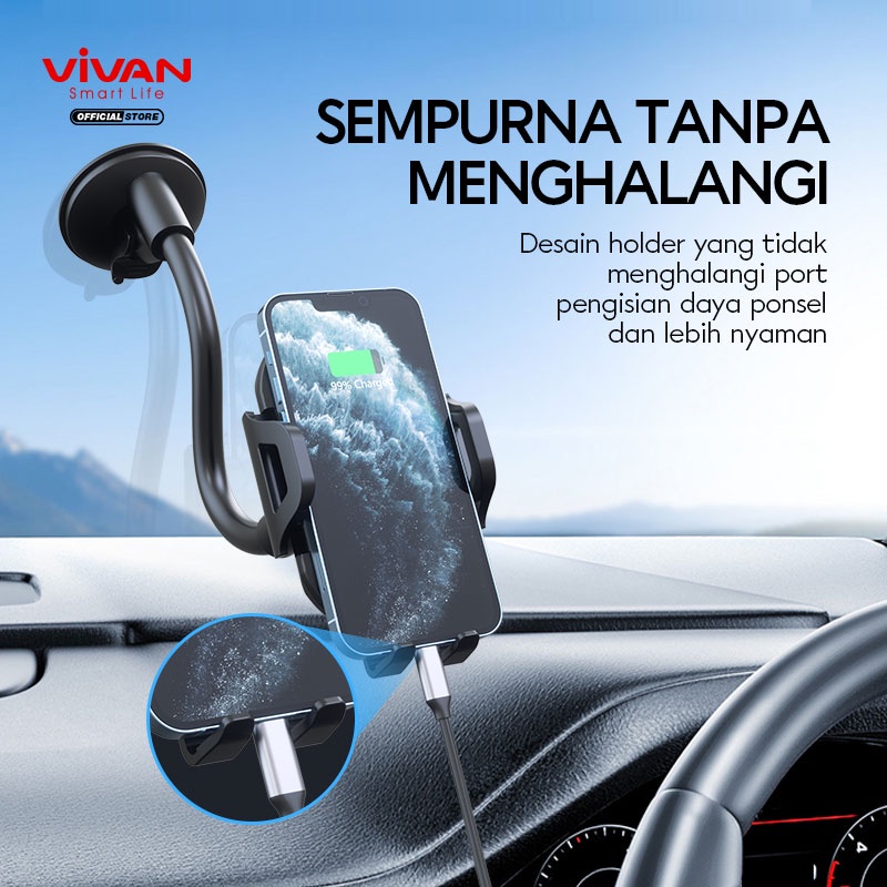 HOLDER CAR VIVAN CHS11 AUTOMATIC LOCK 360° ALUMUNIUM TUBE 4.0 INCH - 6.5 INCH