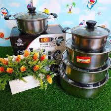 PANCI SET 5 SUSUN TUTUP KACA - PANCI STAINLESS 5 SUSUN TUTUP KACA - PANCI MURAH