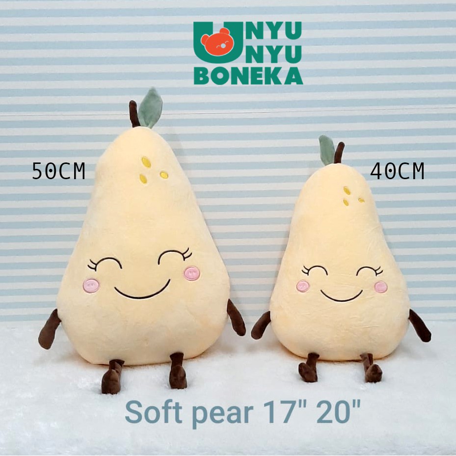 Bantal Buah pear plush import  non alpukat strobery boneka