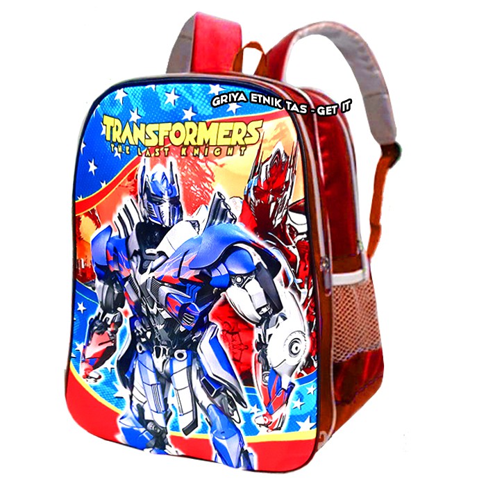 Tas Anak Sekolah SD Laki laki Karakter Transformers Gambar Timbul - Tas Sekolah Anak Cowok SD 3D