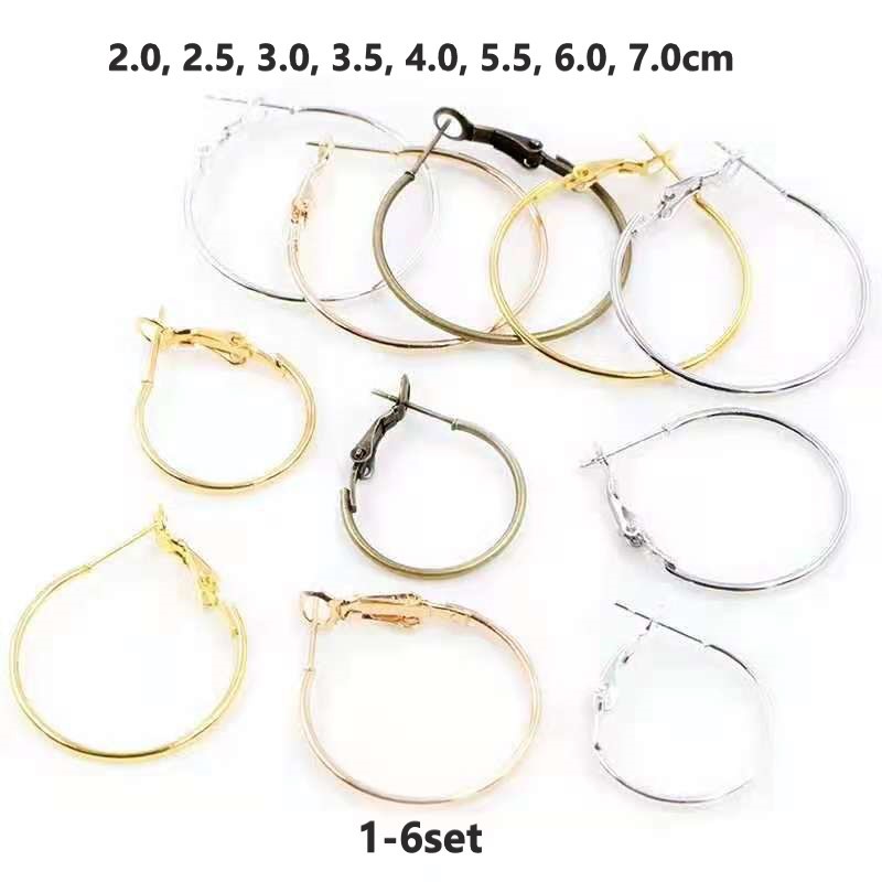 Anting Bulat Hoop Kait Uk 2.0-7.0cm, Harga/1-6set