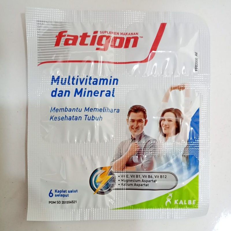 FATIGON SPIRIT 6 KAPLET SALUT SELAPUT STAMINA TENAGA KESEGARAN MULTIVITAMIN FATIGON MERAH || Fatigon Multivitamin 1 Strip isi 6 kaplet || fatigon || multivitamin dan mineral